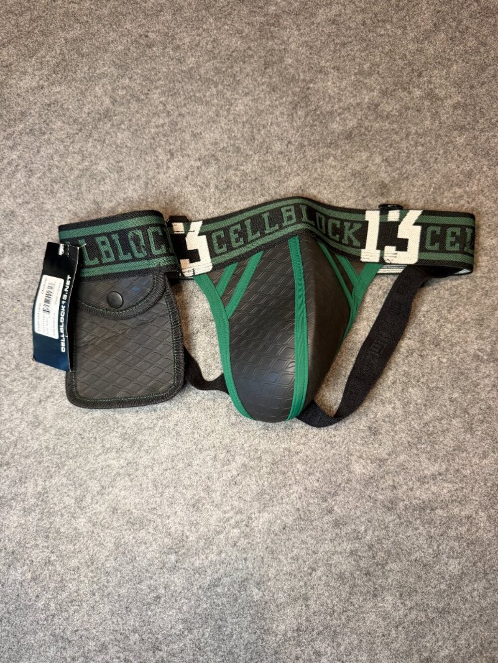 CellBlock 13 Sniper Neoprene Jockstrap with Side Utility Pouch Army Green Medium - Picture 3 of 7